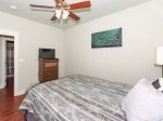 The third bedroom is upstairs, has a queen sized bed and a 32 flat screen HDTV